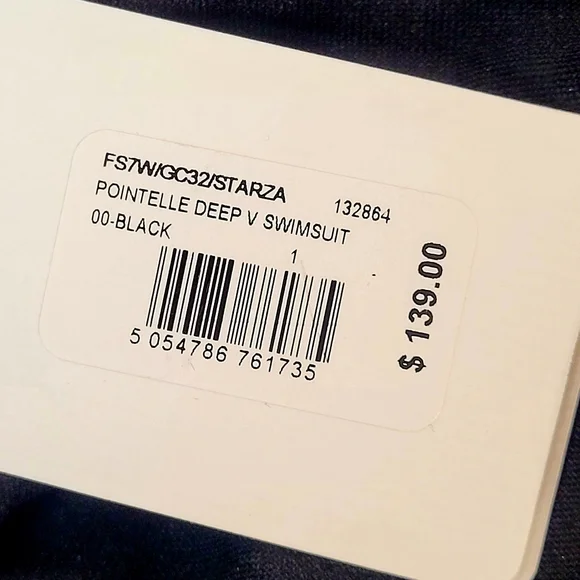 NWT Ted Baker Pointelle Deep V Plunge Swimsuit in Black 4 - Picture 8 of 11